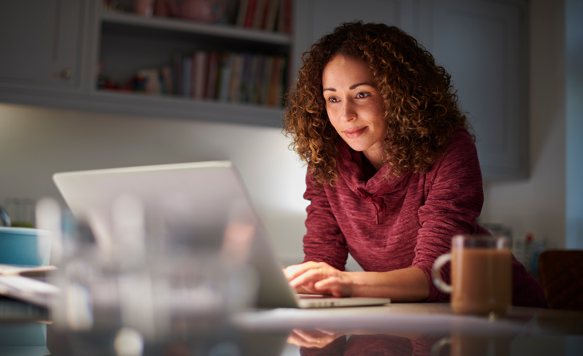 Woman using laptop